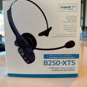 New Blue Parrot B250-XTS USB-C Bluetooth Wireless Trucker Headset.
